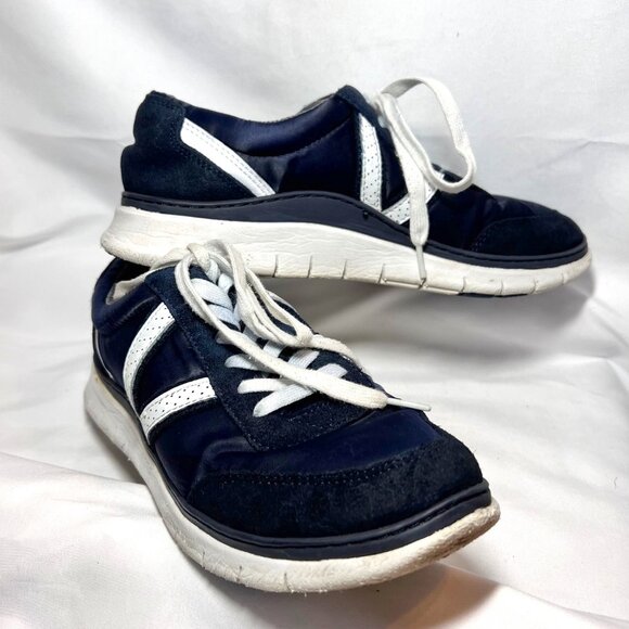 Vionic-Women's Navy-Blue Leather Suede Upper Running Sneakers-Casual Walking-7 - Picture 5 of 16